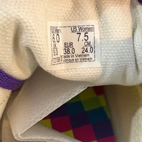 Vans Kids Sneakers in Pink, Blue, and Yellow - Picture 6 of 6